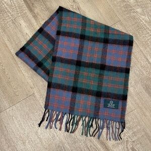 Clans Scotland VINTAGE 100% Lambswool Tartan Plaid Scarf Quiet Luxury 60"L NEW